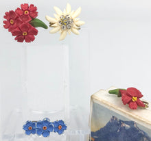 Load image into Gallery viewer, Original 1930s 1940s Swiss Floral Brooch Set

