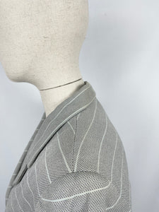 Original 1950s Trewarne Jacket in Grey and White Stripe - Slightly Wounded - Bust 36