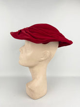 Load image into Gallery viewer, Original 1950&#39;s Bright Red Velvet Platter Hat by Jacoll *
