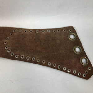Original Vintage Brown Leather and Metal Laced Waist Cincher Belt - Steam Punk - Waist 27"