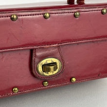 Load image into Gallery viewer, Fabulous Original 1950&#39;s Deep Red Studded Box Bag by Eros - Fabulous Vintage Bag *
