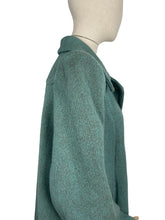 Load image into Gallery viewer, Original 1940’s CC41 True Volup Wartime Coat in Turquoise and Brown Tweed - Bust 44 46
