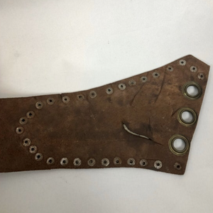 Original Vintage Brown Leather and Metal Laced Waist Cincher Belt - Steam Punk - Waist 27"