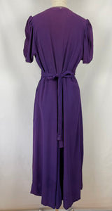 1940s Purple Crepe Evening Dress with Sequin and Bead Detail - Bust 38 39 40