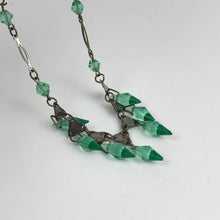 Load image into Gallery viewer, 1930s Art Deco Green Glass Necklace
