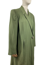 Load image into Gallery viewer, Original 1940&#39;s Volup American Made Green Lightweight Wool Crepe Coat - Bust 46 48
