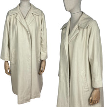 Load image into Gallery viewer, Original 1950&#39;s Cream Textured Cotton Lightweight Summer Coat - Bust 40
