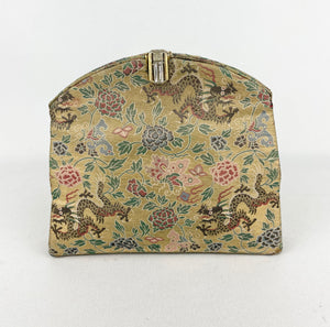 Utterly Exceptional 1920's 1930's Lame Bag with Chinese Dragons and Butterflies