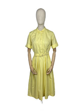 Load image into Gallery viewer, RESERVED Do Not Buy Original 1950&#39;s Lightweight Cotton Day Dress in Soft Yellow - Belted - Bust 36 38 *
