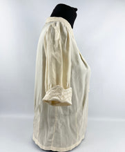 Load image into Gallery viewer, Original 1930s Silk Blouse with Charming Details - Lace Work and Fagoting - AS IS Bust 32 33 34
