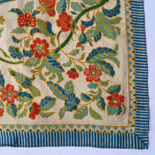 Load image into Gallery viewer, Original 1920&#39;s Pongee Silk Hankie with Floral Print and Bold Bird Design - Great Gift Idea
