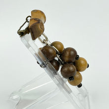 Load image into Gallery viewer, Original 1940&#39;s Wooden Dangling Cluster of Beads Brooch - Perfect for Autumn
