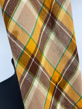 Load image into Gallery viewer, 1930s Autumnal Plaid Lightweight Wool Pointed Cravat - Vintage Scarf

