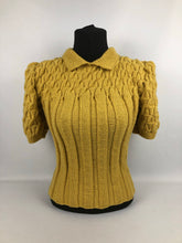 Load image into Gallery viewer, Reproduction 1940s Rib and Cable Knit Jumper - B36 40
