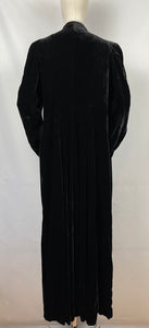 Original 1930s Black Cotton Velvet Opera Coat with Incredible Collar Detail - Bust 40 41 42