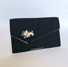 Load image into Gallery viewer, 1940s Black and Pink Coin Purse with Scottie Dogs - Small Bag
