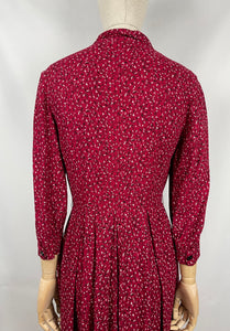 Original Red, Black and White Dress from the Late 1940s or Early 1950s - Bust 34 35