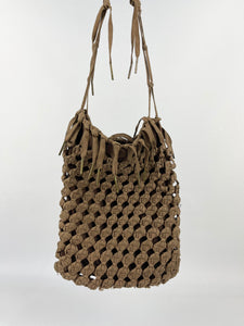 Original 1940s Make Do and Mend Homemade Bag Made from Shoe Laces