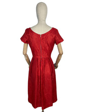 Load image into Gallery viewer, Fabulous Lipstick Red Vintage Lace Cocktail Dress with Front Bow - Bust 36
