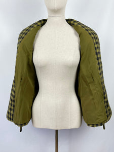 Reproduction 1940s Green and Black Check Jacket - Bust 38 40 42