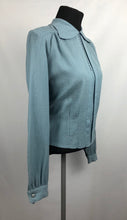 Load image into Gallery viewer, Original 1940s CC41 Blue Wool Blouse by Etam- B36 38
