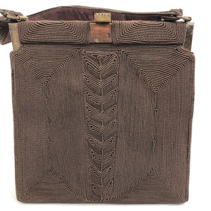 Original 1940's Corde Style Bag in Warm Chocolate Brown - Beautiful Shape - Single Handle