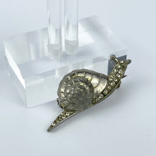 Load image into Gallery viewer, Adorable Little Clear Paste Set Snail Brooch with Red Paste Eyes
