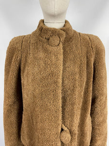 Original 1940s Faux Fur Teddy Bear Coat - Bust 36 37 38