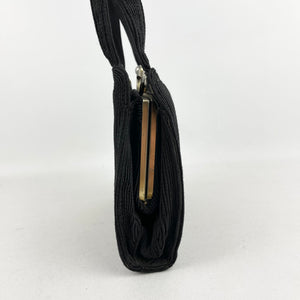 Original 1940's Black Fabric Corde Style Bag - Neat Little Bag