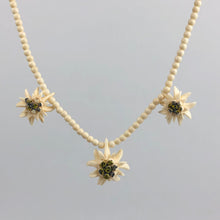Load image into Gallery viewer, Vintage 1930s 1940s Carved Triple Edelweiss Necklace
