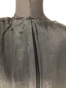Original 1930s Inky Black Boucle Wool Belted Coat - Bust 36 38