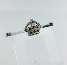 Load image into Gallery viewer, 1940s King George VI Red and Blue Paste Bar Brooch or Tie Pin
