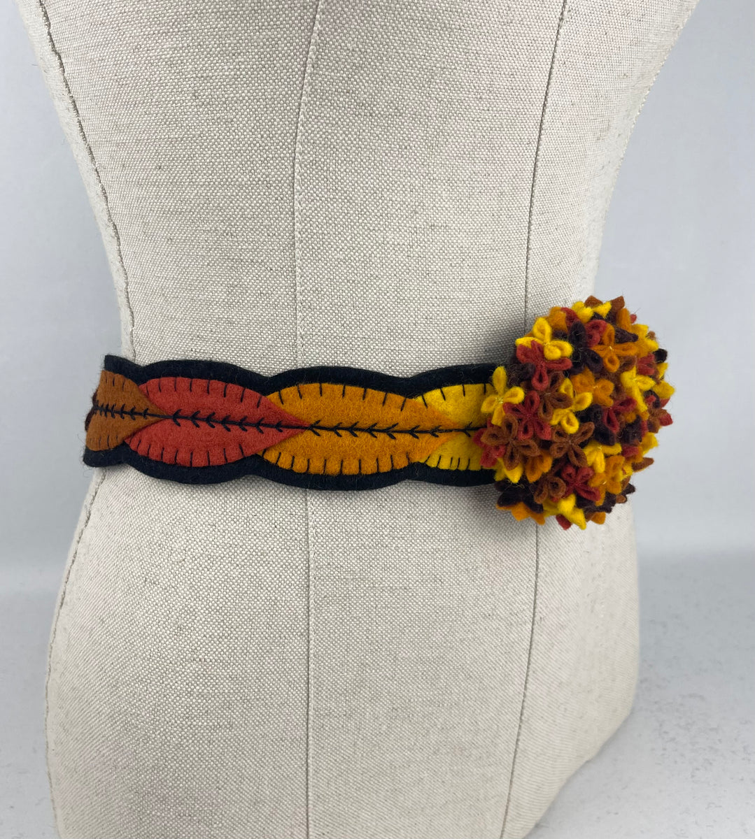1940's Style Colourful Felt Belt in Autumnal Shades Made From a 1941 P ...