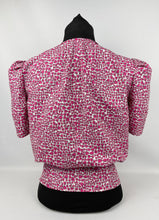 Load image into Gallery viewer, 1940&#39;s Reproduction Novelty Print Cotton Blouse with Valentine Heart Print - Bust 34&quot; 35&quot; 36&quot;
