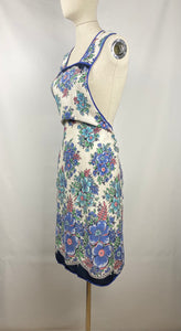 1930s Bold Floral Cotton Apron - Bust 36 38 40