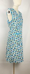 1940s Floral Cotton Apron - Would Make A Great Summer Dress - Bust 36 38 40 *