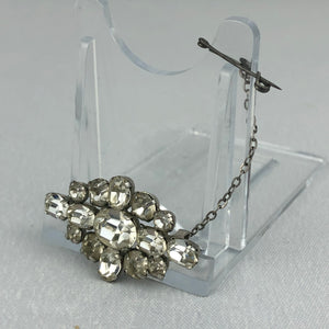 Vintage Claw Set Clear Paste Diamond Brooch