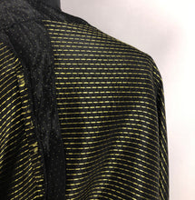 Load image into Gallery viewer, 1950s Black and Gold Polka Dot Dress - B38
