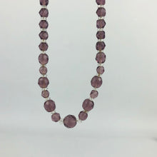 Load image into Gallery viewer, Original 1940s 1950s Purple and Clear Faceted Glass Graduated Bead Necklace

