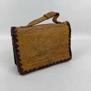 Vintage Small Tooled Leather Egyptian Tourist Bag