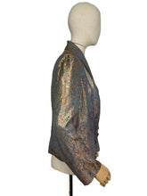 Load image into Gallery viewer, 1930s 1940s Gold, Pink and Blue Lame Jacket - Bust 40”
