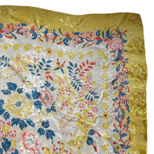 Load image into Gallery viewer, Original 1940&#39;s 1950&#39;s Yellow Scarf with Butterflies and Flowers - Great Turban
