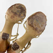 Load image into Gallery viewer, Original 1940&#39;s Gold Leather Evening Shoes - Dinner Gong by Van-Dal - UK 3.5 4
