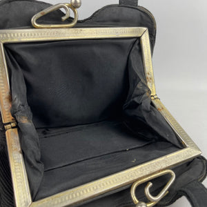 Original 1940's Black Fabric Corde Style Bag - Neat Little Bag