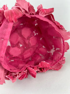 Wonderfully Bright Pink Mid 20th Century Floral Hat - Such a Fun Design *