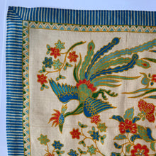 Load image into Gallery viewer, Original 1920&#39;s Pongee Silk Hankie with Floral Print and Bold Bird Design - Great Gift Idea
