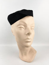 Load image into Gallery viewer, Original 1930s Seamed Grosgrain Evening Hat - Really Neat Little Piece
