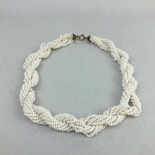 Load image into Gallery viewer, 1940s 1950s White Glass Beaded Necklace with Twisted Strands
