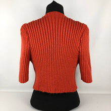 Load image into Gallery viewer, 1940s Reproduction Hand Knitted Bolero in Tomato - B34 35 36
