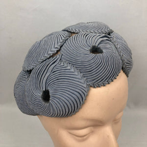 1950s Blue Grosgrain Close Fitting Hat